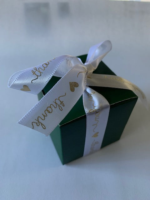 Green Box with 'thank you' ribbon