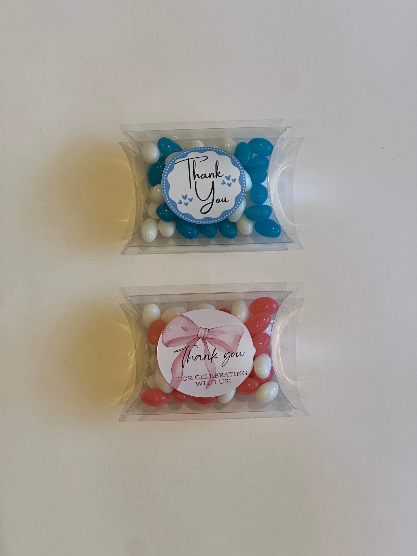 For kids - Jelly Beans in pillow box (pink or blue)