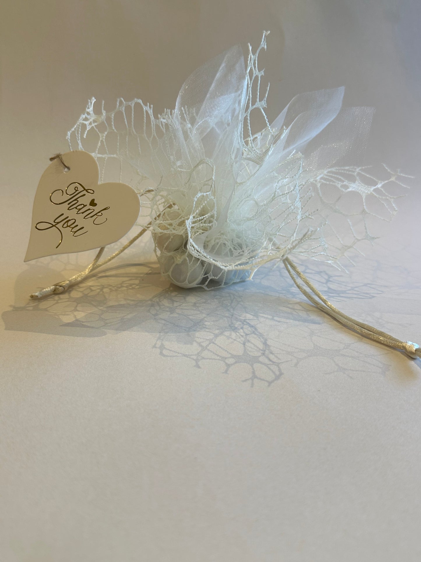 Organza net - ivory-with sugared almonds