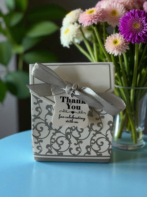 Folded bag - silver swirls